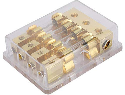 Fusible Blcok, 12V 60A Porte-fusible, 12V 60A Voiture Auto Circuit Audio Stéréo Lame Porte-Fusible Boîte Bloc 1 en 4 Voies