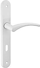 THIRARD - Ensemble de Poignées pour Porte Intérieure Hebe - Acier Embouti - Usage Porte de Chambre - Trou de Clé - Carré 7 mm - Entr'Axes 165 mm - Finition Laqué Blanc