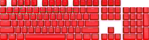 Corsair PBT Double-Shot PRO Keycap Mod Kit (Double-Shot PBT Keycaps, Standard Bottom Row Compatibility, Textured Surface, 1.5mm Thick Walls with Backlit Font, O-Ring Dampeners Included) Origin Red