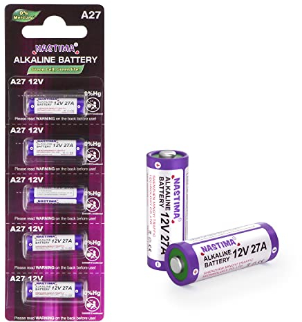 NASTIMA 5 Pezzi 27A 12V Batteria Acalina, V27A LR27A MN27 L828 A27 12V Batteria