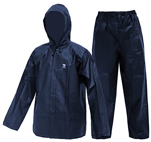 CHRUOXUAN Ultra-Lite - Traje de lluvia para hombres y mujeres, ropa de lluvia protectora duradera, impermeable, equipo de lluvia para escalada, ciclismo, agricultura, senderismo, azul marino, XL