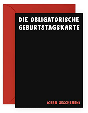 Central 23 - Lustige Geburtstagskarte – Die obligatorische Geburtstagskarte (Gern geschehen) - Humorvolle Glückwunschkarte zum Geburtstag für Männer Frauen Ihn Sie - Mit witzigen Aufklebern