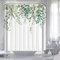 Lerores Duschvorhang 180x200 Antischimmel Textil Shower Curtains, Laub Wasserdicht, Beschwertem Saum, Waschbar Polyester Stoff Badevorhänge für Badezimmer, Badewanne Dusche mit 12 Duschvorhangringe.