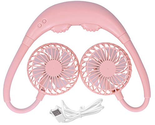 3‑Speed Adjustable Hanging Neck Fan, U‑Shaped Massage Quiet Fan with Colorful Lights, Portable Mini personal fan for Travel Office Outdoor Sports