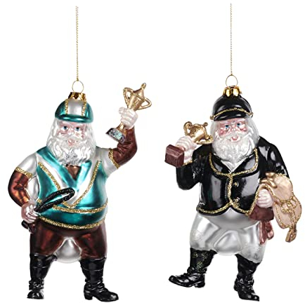 Goodwill Christbaumkugel-Weihnachtsmann-Reiter Braun-Blau 16 cm Achtung: Preis Pro Stück