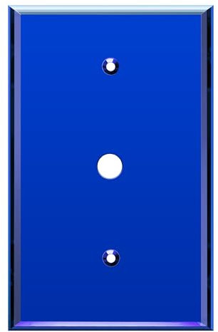LIDER 0.406 Diameter Hole Wall Plate, Temperature/Impact Resistant, Mirrored, Plexiglass Multimedia Wire Cover, Acrylic glass, Reflective Finish, Modern, Oversized 1-Gang 5.25 x 3.44, Blue