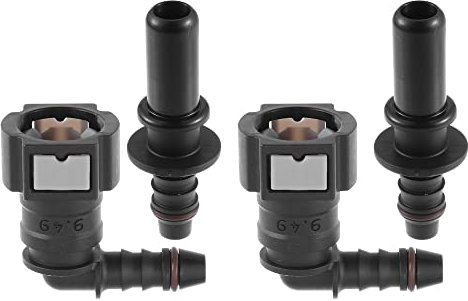 X AUTOHAUX 3/8 9.49mm SAE to 5/16 8mm 90 Degree Fuel Line Hose Quick Release Connector Disconnect Hose Nylon 2 Set