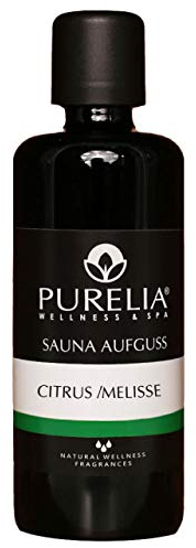 PURELIA Saunaaufguss Konzentrat Zitrus-Melisse 100 ml natürlicher Sauna-aufguss - Reine ätherische Öle