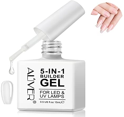 5-in-1 Builder stärkendes Gel 15ml, Builder Gel für Nägel, Aufbaugel für Nägel, UV/LED-Nagellack für Nagelverlängerungen, Verlängerungen, Nagelkunst, Aufkleber, Aufbaugel FüR GelnäGel (Clear)