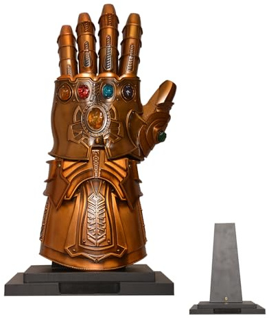 Sword Valley Cosplay Props Cinematic Universe Thanos Infinity Gauntlet Glove Articulated Electronic Fist, Gold, Adult