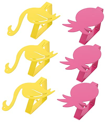 COLLBATH 12st Flamingo-tischdeckenhalter Tischdeckengewichte Aus Metall Tischdeckenklammern Aus Metall Tischdeckenbeschwerer Aus Metall Picknicktischgewichte Malen Esstisch Eisen