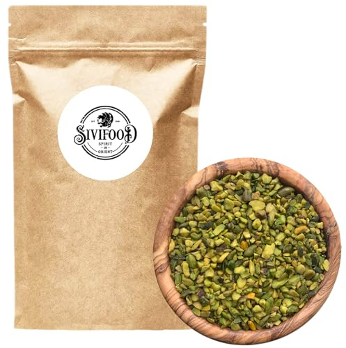 SIVIFOOD Pistazienkerne grob gehackt 250g - gehackte Pistazien grün naturbelassen ungesalzen unbehandelt zum Backen in Premium Qualität natürlich vegan Topping für Baklava Kuchen Eis Dubai-Schokolade