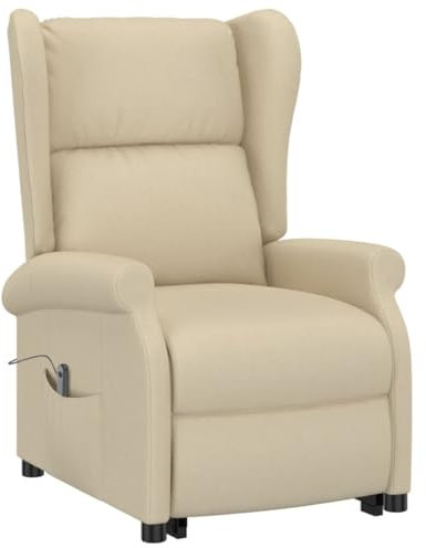 vidaXL Aufstehsessel Creme Stoff