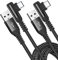 Câble USB C Coudé 90 Degrés [2M/Lot de 2] [Charge rapide compatible PD&QC3.0] compatible avec i Phone 16 15 Plus Pro Max Samsung Galaxy S23/S22 Google Pixel PS5 Autres appareils Android USB-C