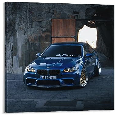 LADV Sportwagen-Poster für BMW F18 M5 Rennwagen, dekoratives Gemälde, Leinwand, Wandkunstwerke, Bild, 30 x 30 cm