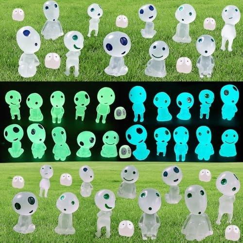 30 Stück Gartendeko Prinzessin Elfen,Leuchtende Gartendeko Figuren,Waldgeister Gartendeko Leuchtende,Leuchtende Gartendeko Elfen Baumgeister,für Garten Topfpflanze, Miniatur Garten, Schlafzimmer