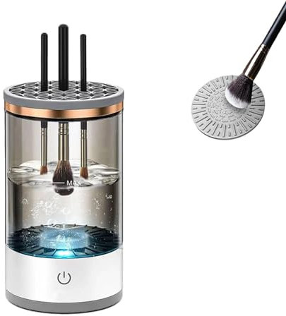 Brushly Pro Nettoyeur de pinceaux de maquillage électrique rotatif automatique pour pinceaux de maquillage Convient à toutes les tailles de pinceaux de maquillage (1 pièce)