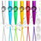 Eniyou 6 Stück Kazoo Metall Kasu Kazoos Kazu Membran Instrument Nasenflöte Kazoo Set für Kinder Geeignet Nasenflöte Kinder in Verschiedenen Farben mit 30 Flöte Membranen und 6 Schlüsselband