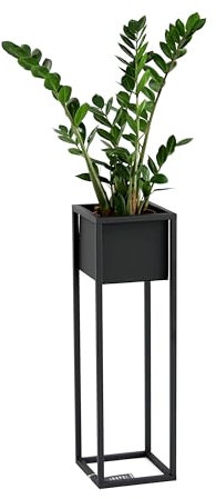 Blumenständer, Pflanzenständer, Metall Ständer CUBO 70cm, Loft Box, Modern, Pulverbeschichtet, JAKPOL (Schwarz)