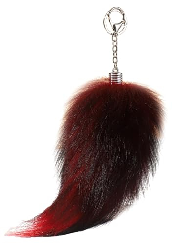 Fuchsfellschwanz-Schlüsselanhänger, super riesig, flauschig, echter Fuchsschwanz, Anhänger, hängende Ornament, Cosply Spielzeug, Handtasche, Zubehör, Schlüsselanhänger (C), C, Einheitsgröße, C,