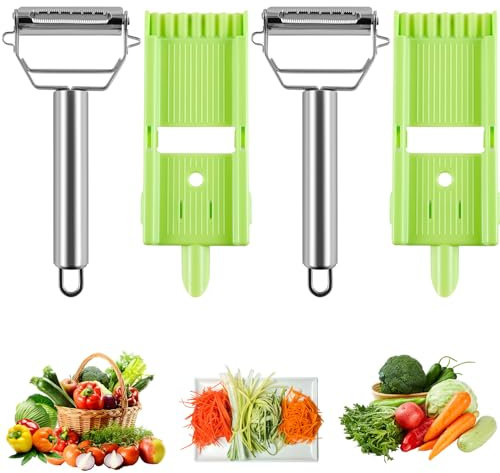 Pelador Zestio, pelador múltiple de patatas, pelador de frutas multifuncional 2 en 1, juego de pelador múltiple antideslizante, herramienta Zestio, cortador de verduras, cortador de verduras de
