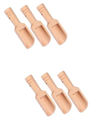 OUNONA 6 Pcs Wooden Spoons Salt Spoons Mini Seasoning Spoon Wood Spoons Wooden Tableware