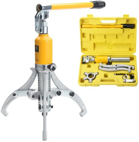 HSEAMALL Extractor hidráulico de 5T, extractor de cubos de rueda, extractor de 3 mordazas hidráulico, extractor de rodamiento interior para rodamientos, extractor de rodamientos de rueda, extractor de