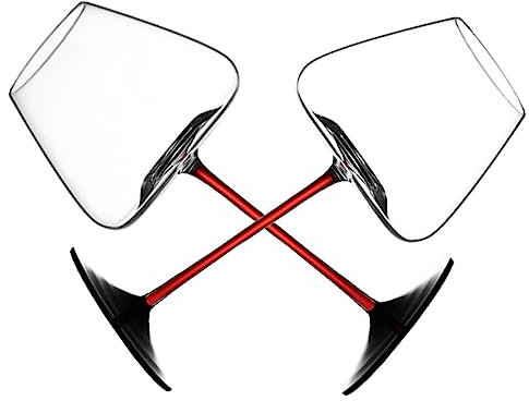 OKUMEYR 2stücke -weingläser Mit Schwarzem Und Rotem Design Für Halloween-partys Elegante Tischdekoration Bruchsichere Trinkbecher Für Cocktails Und Rotwein