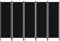 Myheimly 5-TLG. Raumteiler Klappbar Freistehend Trennwand Paravent Umkleide Sichtschutz Spanische Wand Raumtrenner Schwarz 250x180 cm
