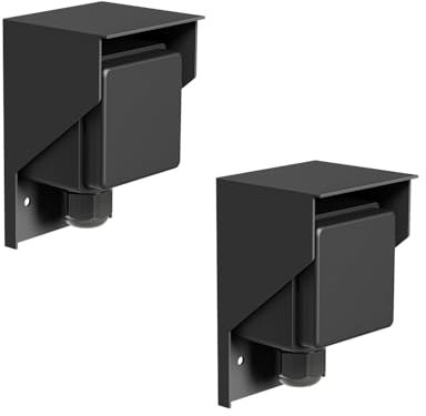 ledscom.de 2 unidades Toma de corriente de superficie PIWI para exteriores, IP44, simple, negro