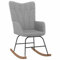 ShGaxin Schaukelstuhl, Sessel Wohnzimmer, Schaukelsessel, Stillsessel, Schwingsessel, Tv Sessel, Ohrensessel, Relaxsessel, Rocking Chair, Hellgrau Stoff