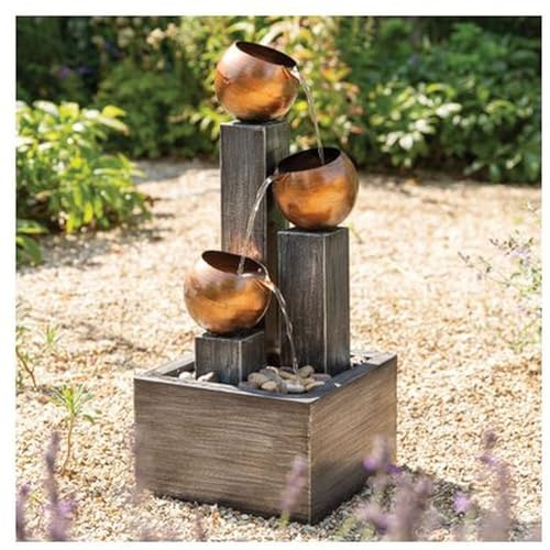 Three Copper Bowls Mains Power Water Feature
