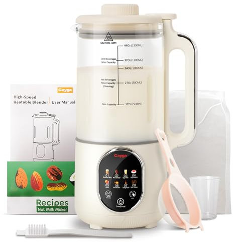 45oz Titanium Alloy Homemade Nut Milk Maker for Plant Based Drinks with 12 Hour Smart Timer