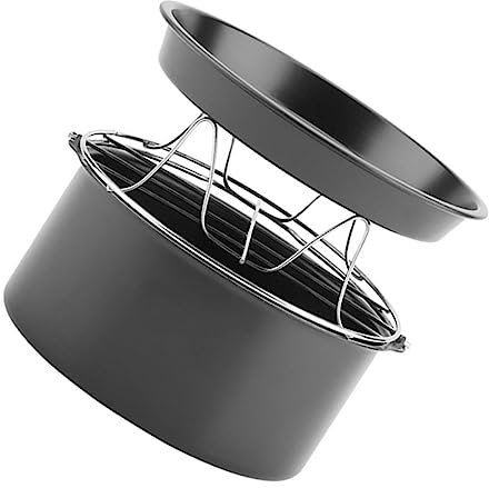 LAPYAPPE 1satz Heißluftfritteusen Zubehör Set Edelstahl Backform Pizzaform Und Dampfgareinsatz Für Frittieren Backen Und Grillen Der Küche - Teiliges Set