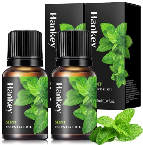2 Stück Pfefferminzöl Ätherisches Öl,Rein Natürliches Ätherische Öle Peppermint,Minzöl, 10ml Duftöle für Diffuser, Luftbefeuchter,Entspannen, Kerzenherstellung,Massage, Bad