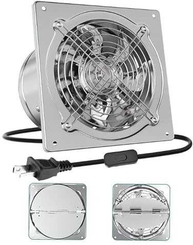 HUIZHITENGDA Argento,110V, Ventilatore di Scarico a Parete da 12 Pollici 220V, Ventilatore Industriale Portatile a Basso Rumore per Bagno e Officina, espelle Rapidamente Fumo e Olio