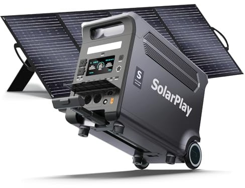 SolarPlay Q3600 Centrale Elettrica Portatile con Pannello Solare 400W, Power Station 3600W (Picco 5500W), Batteria LiFePO4 3840Wh, Backup Domestico e Avventure Outdoor