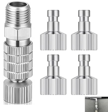 5 Pcs Airbrush Quick Release, Coupling Disconnect Adapter Kit, 1/8 Inch Female Connector and Male Plug, Durable Quick Connect Fittings for Airbrush and Air Compressor Hose Accessories Gun Connection