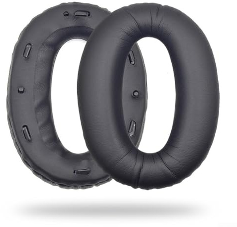 Soft Protein PU Leather Replacement Ear Pads for Sony WH-1000XM2 and MDR-1000X Noise Cancelling Headphones, Comfortable Memory Foam Cushions(Black)