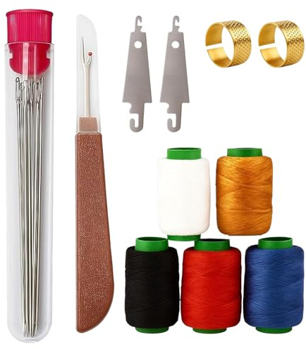 41-teiliges Set Big Eye Stahl-Nähnadel-Set,Edelstahl Nähnadeln Handnähset,Rostfreie Steel Needles,Nähzubehör mit Einfädler,Geeignet zum Nähen, Stricken und Sticken
