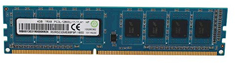 Quzenn Memoria de Ordenador de Escritorio DDR3 4GB 1RX8 PC3L-12800U 1600Mhz 240Pins 1.35V CL11 DIMM Ram para Placa Base