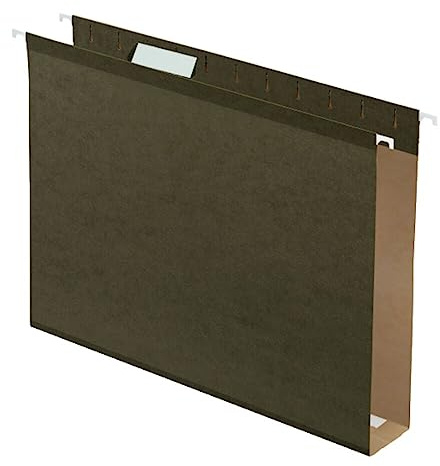 Pendaflex Extra Capacity Reinforced Hanging File Folders, 2, Letter Size, Standard Green, 1/5 Cut, 25/BX (4152x2)