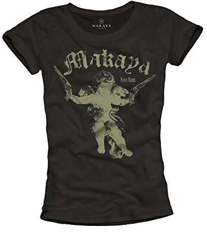 Vintage Designer T-Shirt für Damen Engel schwarz Größe S