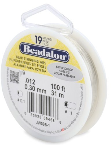 Beadalon 0.3 mm Diameter 31 m Reel 19 Strand Wire, Silver Colour | Flexible Durable Jewelry Wire Design for Beading, Custom Creations, and Professional Jewelry Making Projects Made in USA