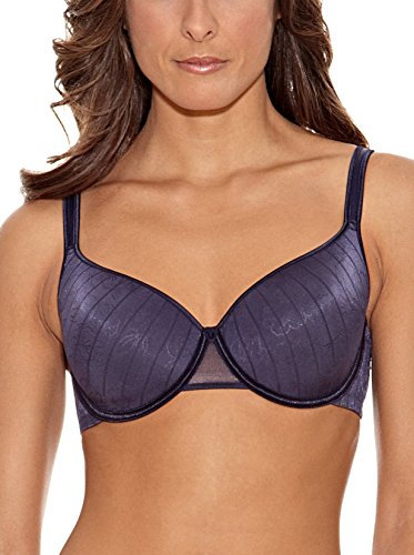 Selene, Reggiseno Donna in Morbido Tessuto, con Ferretto e Coppe Imbottite, Motivo Floreale, Collezione Vanessa, Colore Blu, Taglia 4C
