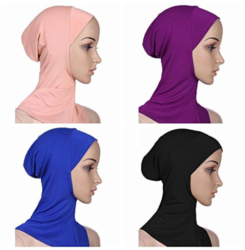 BaiTe Islamisch Stil Kopftuch Hijab kopftücher Leicht Unter Schal Knochen Bonnet 4 pcs