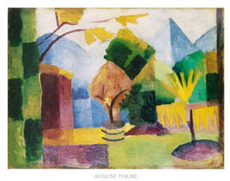 empireposter Macke, August - Garten am Thuner See - Kunstdruck Artprint - Grösse 80x60 cm
