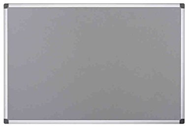 Bi-Office FA0242170 Pinnwand Maya, Filztafel Mit Aluminiumrahmen, Graue Filzoberfläche, 60 x 45 cm Grau
