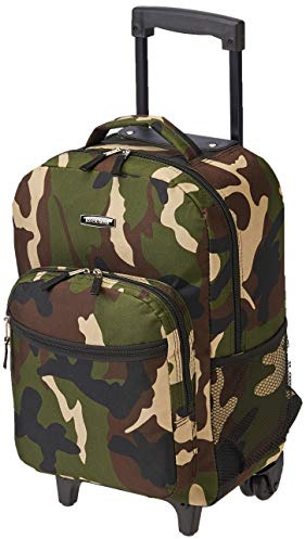 Rockland Double Handle 17 Rolling Backpack, Camo