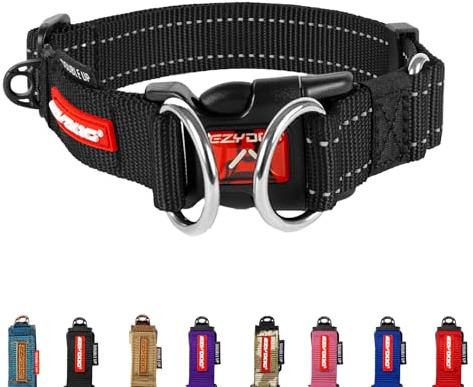 ZYDOG Double Up Dog Collar | Dog Collar Small, Medium, Large Dogs, Reflective Dog Collar, Supreme Comfort, Soft Neoprene Material, Strong Nylon Webbing (X-Large, Black)